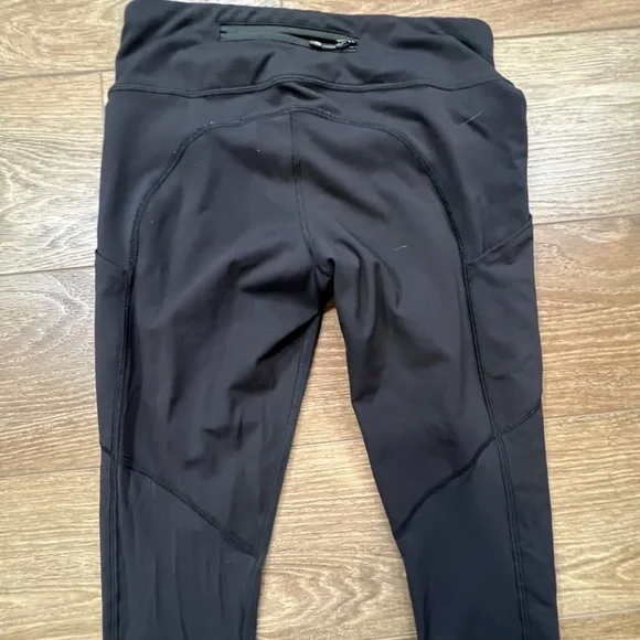 Lululemon Speed Crops Black Sz 6 W6HAYS Drawstring 23" Inseam High Waist Running - Picture 6 of 12